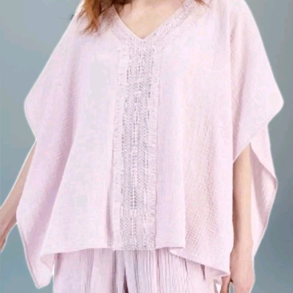 JM Collection Pink Dolman Sleeve Tunic